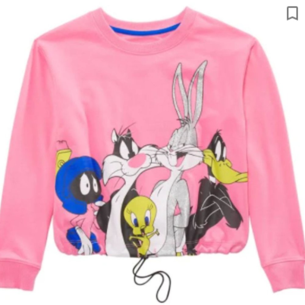 Looney Tunes Pink Crop Top Juniors Small